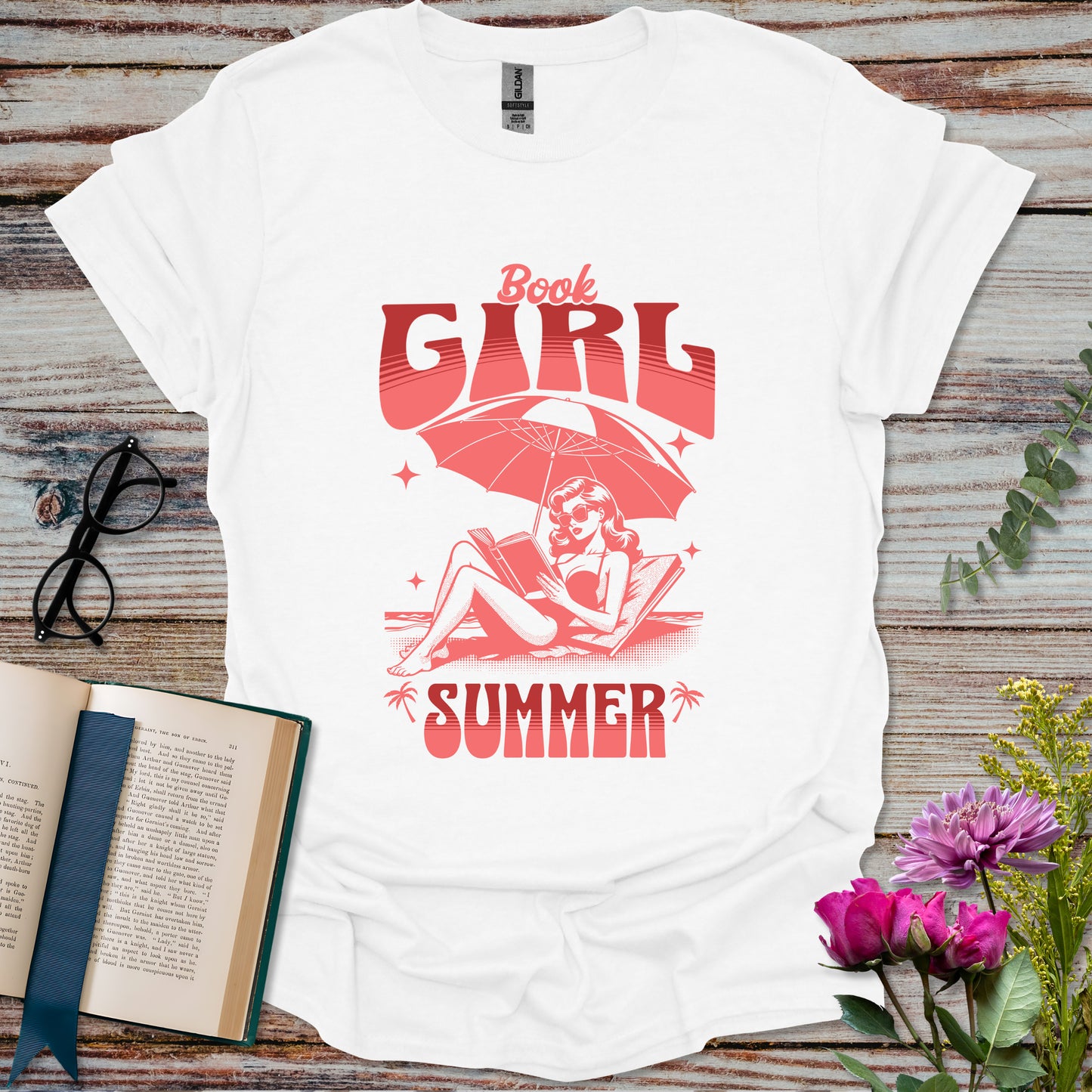 Book Girl Summer T-shirt