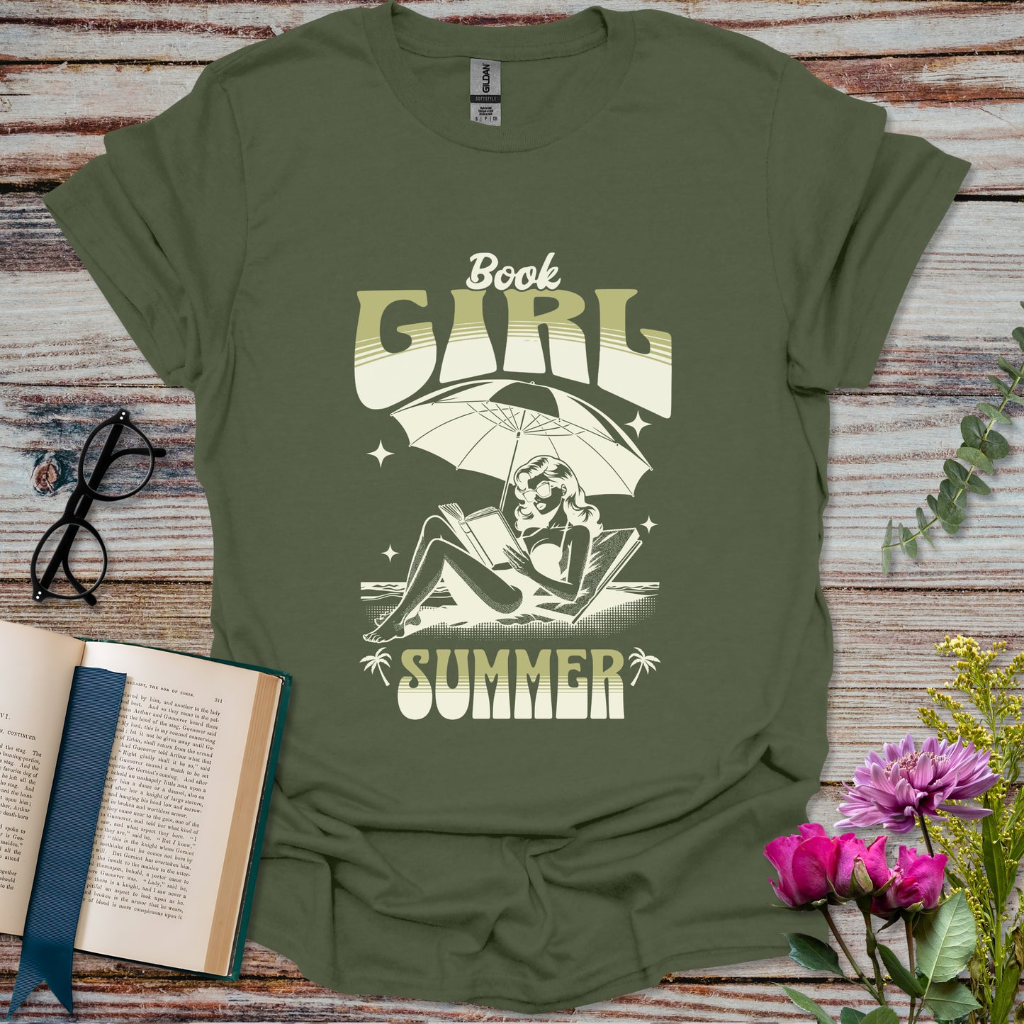 Book Girl Summer T-shirt