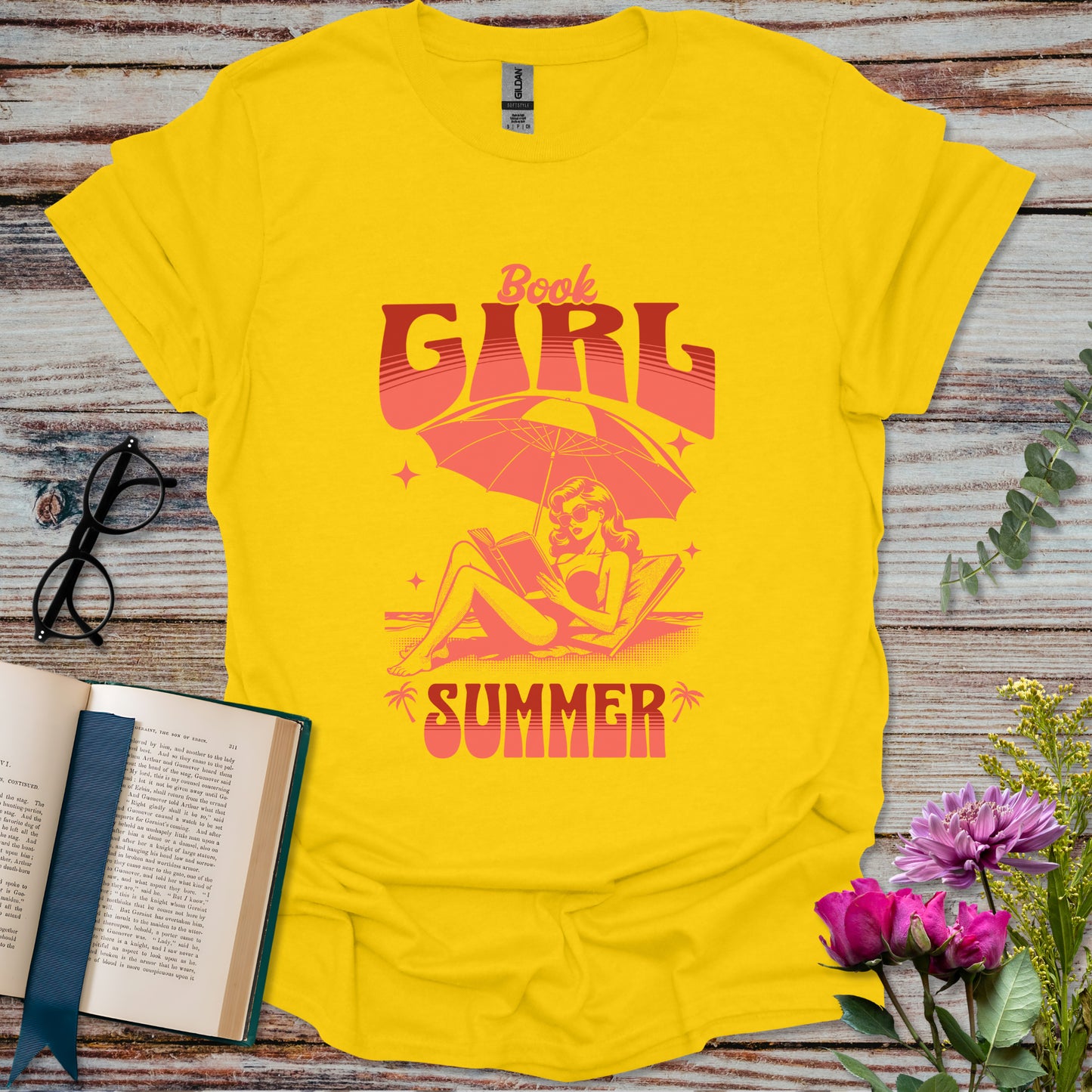 Book Girl Summer T-shirt