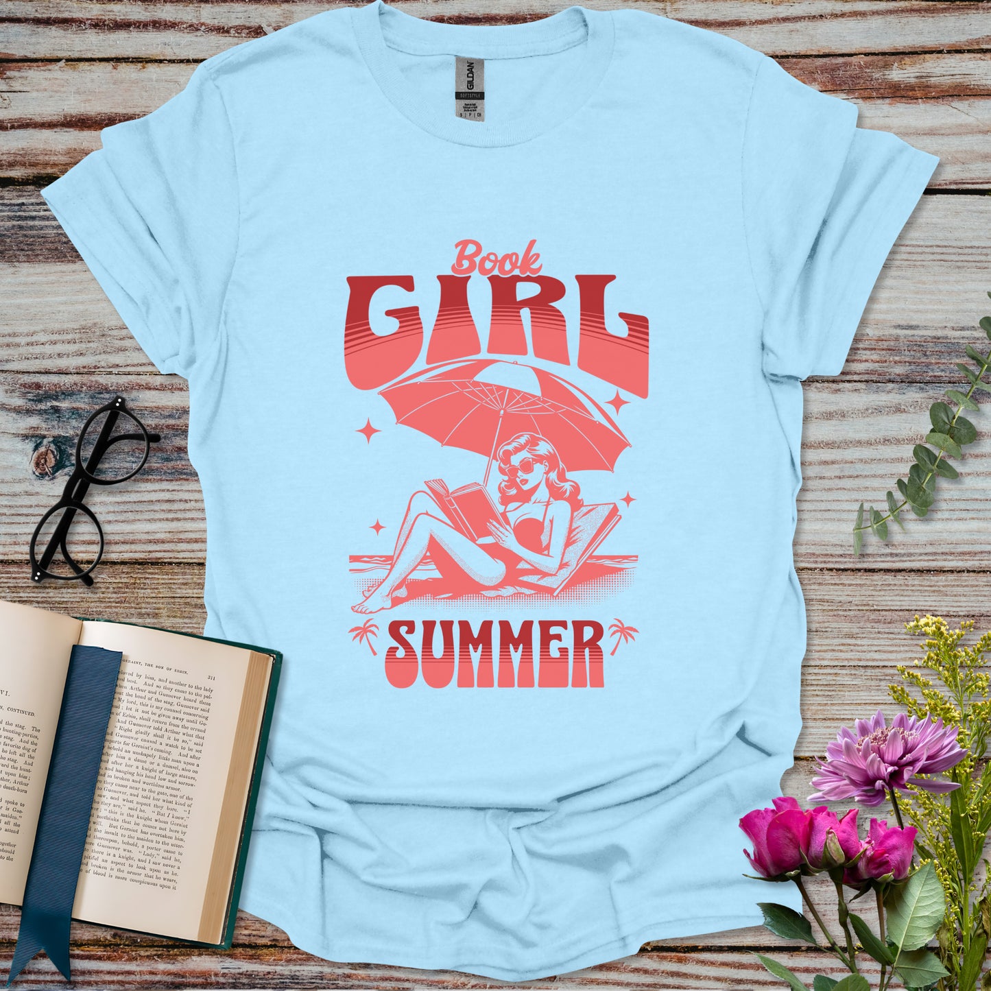 Book Girl Summer T-shirt