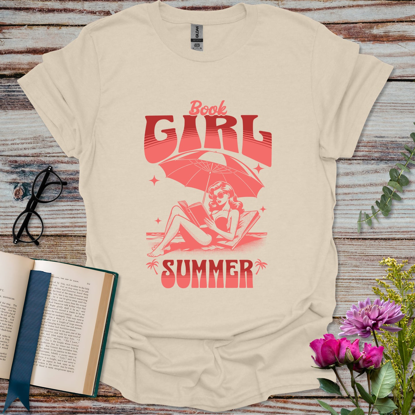 Book Girl Summer T-shirt