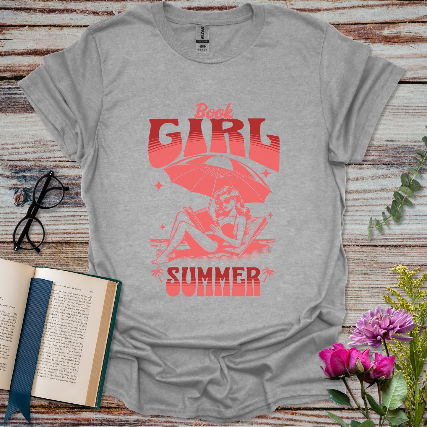 Book Girl Summer T-shirt