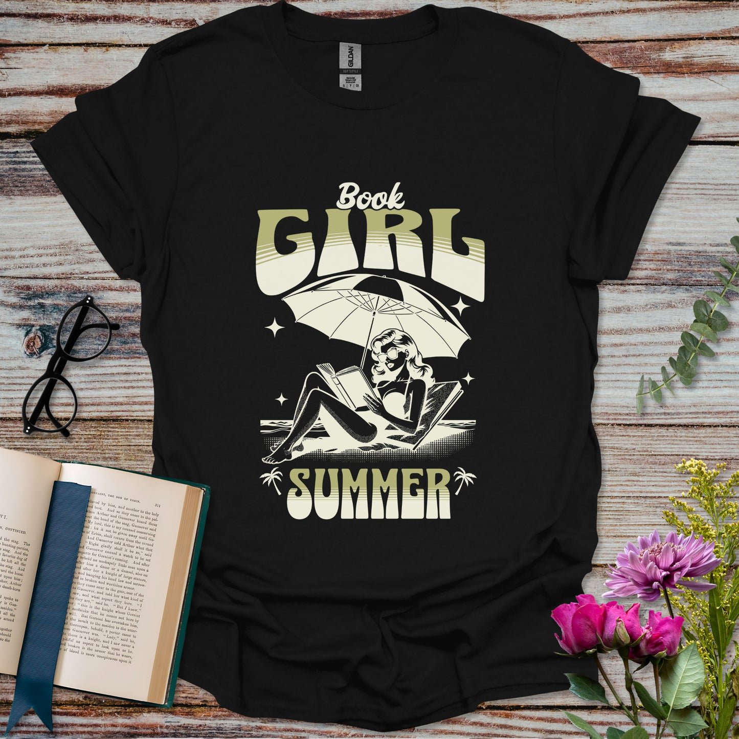 Book Girl Summer T-shirt