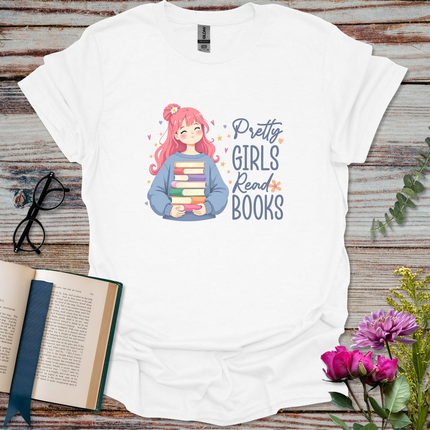 Pretty Girls Read Books T-shirt