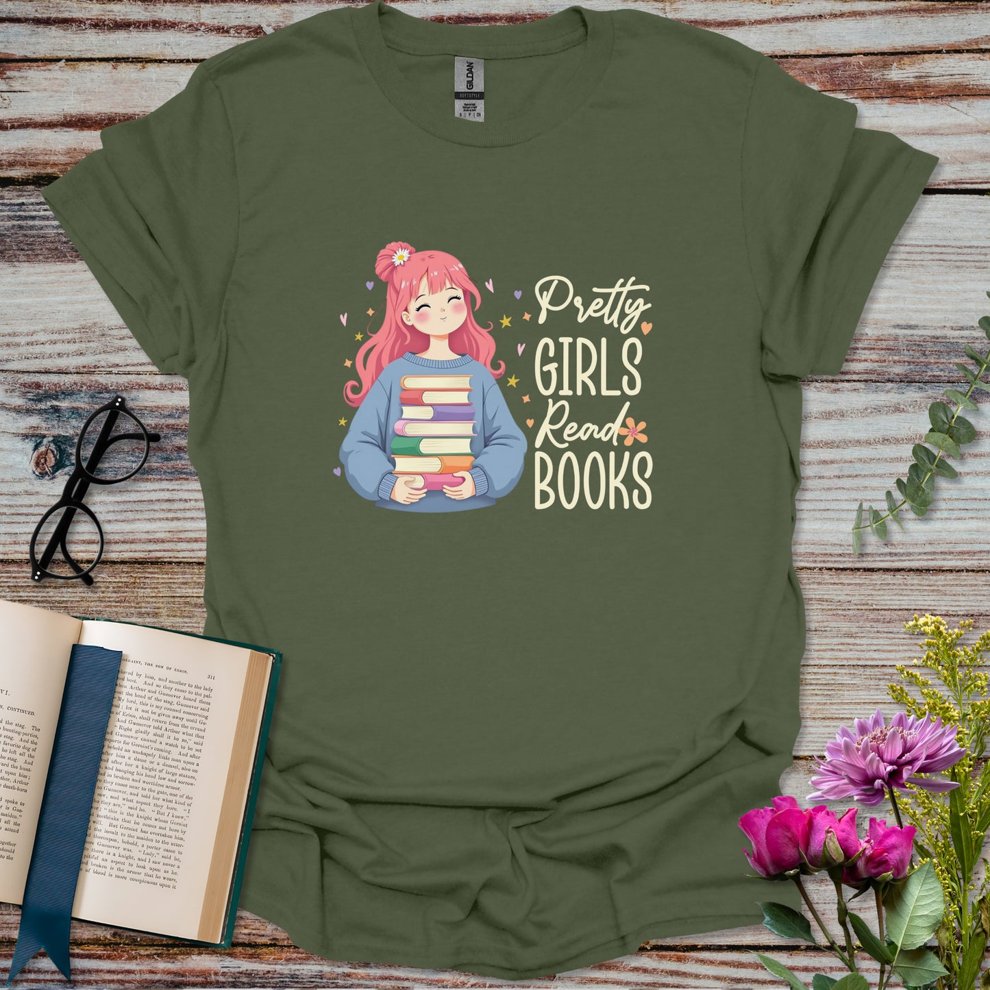 Pretty Girls Read Books T-shirt