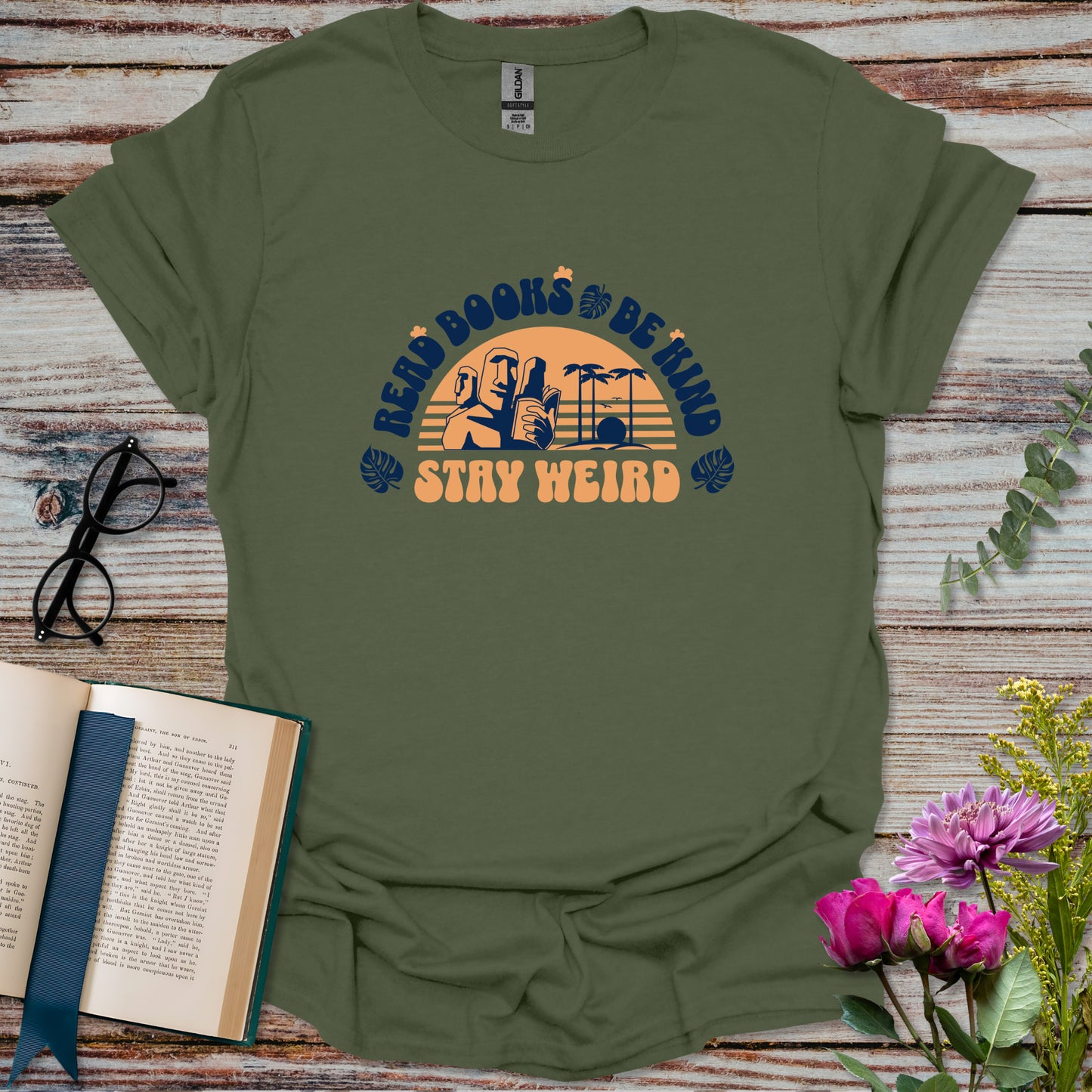 Read Books Be Kind Stay Weird T-shirt