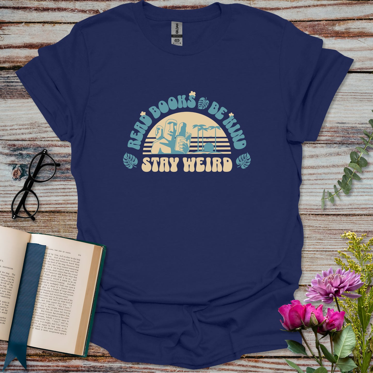 Read Books Be Kind Stay Weird T-shirt