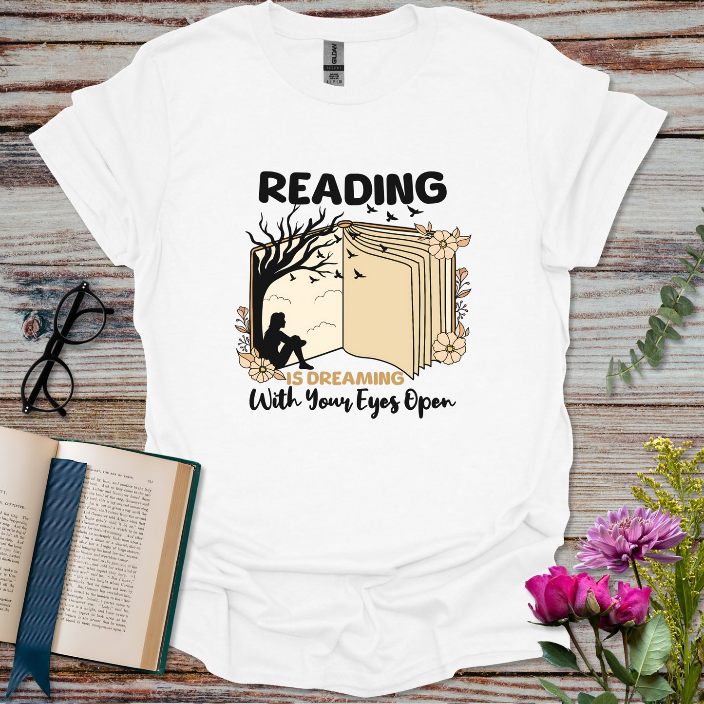 Reading is Dreaming with Your Eyes Open T-shirt