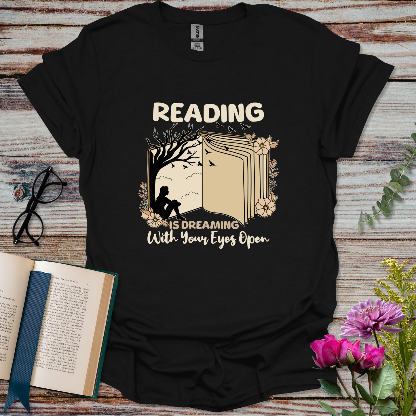 Reading is Dreaming with Your Eyes Open T-shirt