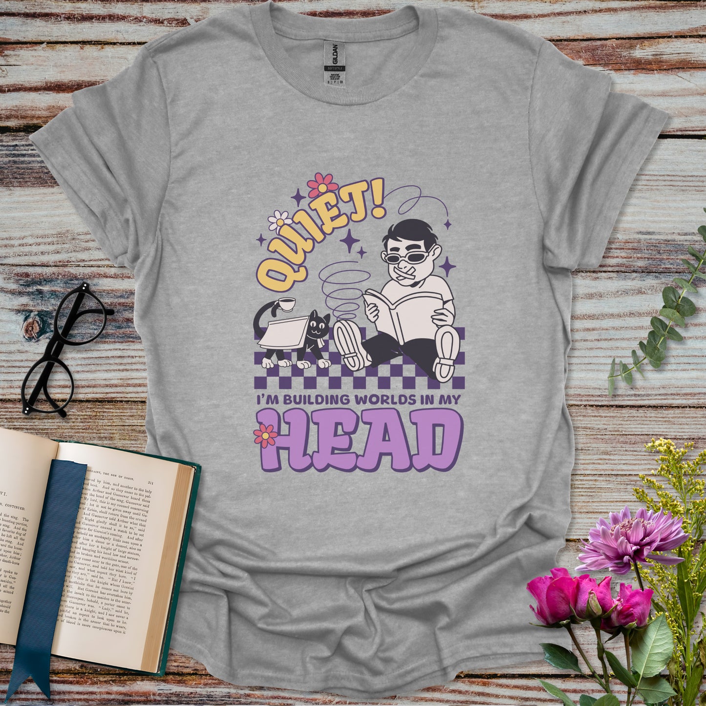 Building Worlds in My Head T-shirt