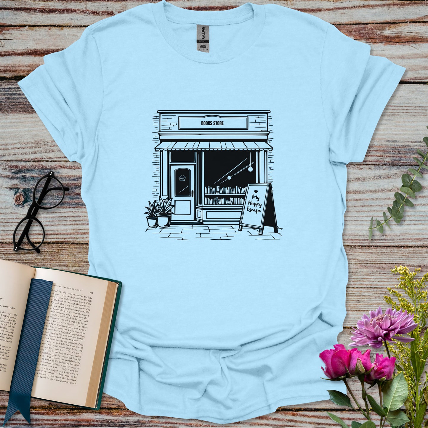 Bookstore My Happy Escape Graphic T-shirt