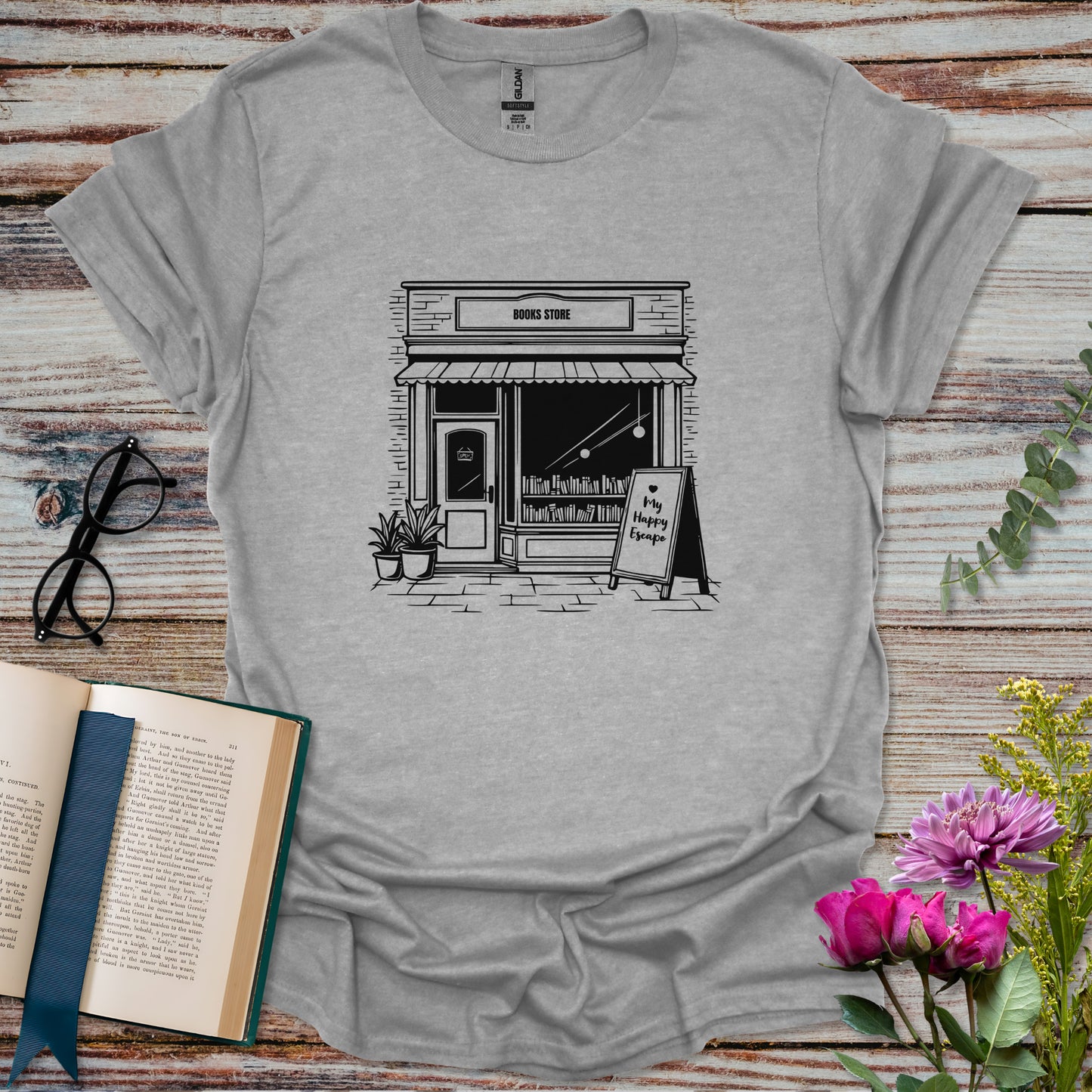 Bookstore My Happy Escape Graphic T-shirt