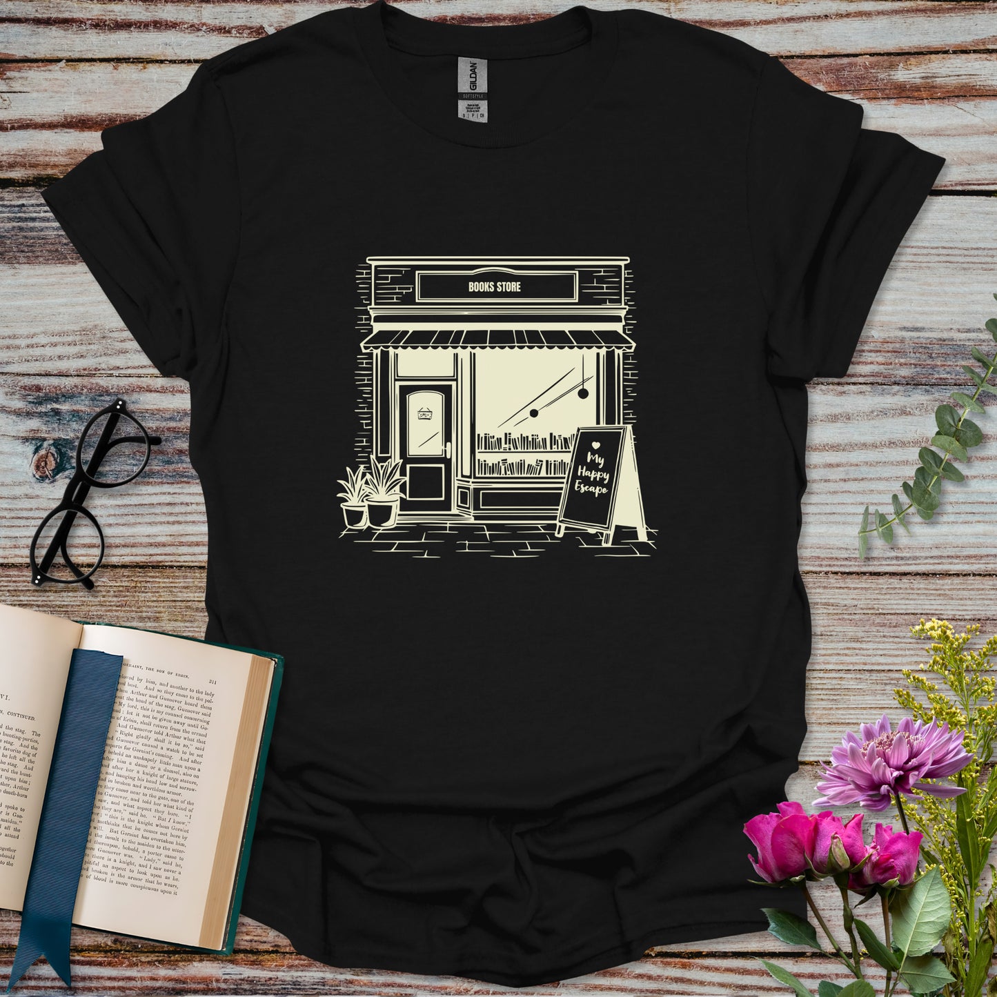 Bookstore My Happy Escape Graphic T-shirt