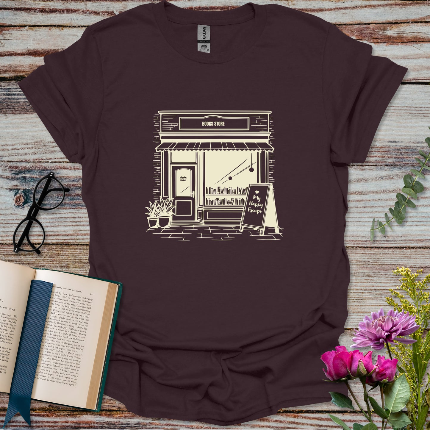 Bookstore My Happy Escape Graphic T-shirt