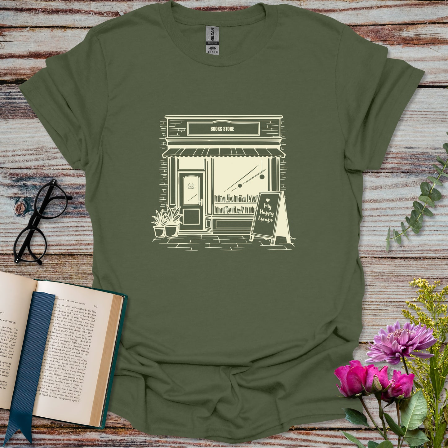 Bookstore My Happy Escape Graphic T-shirt