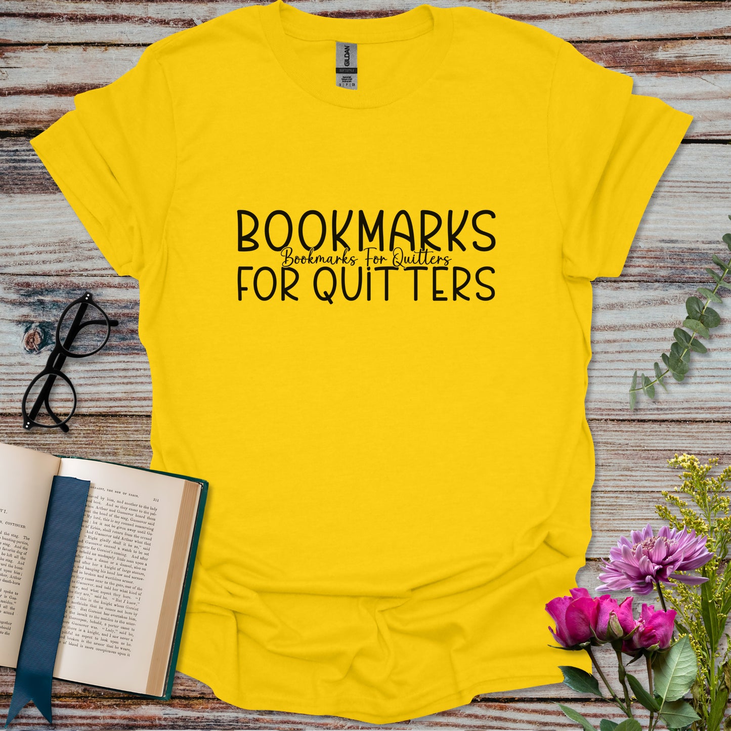 Bookmarks for Quitters - Minimalist T-shirt