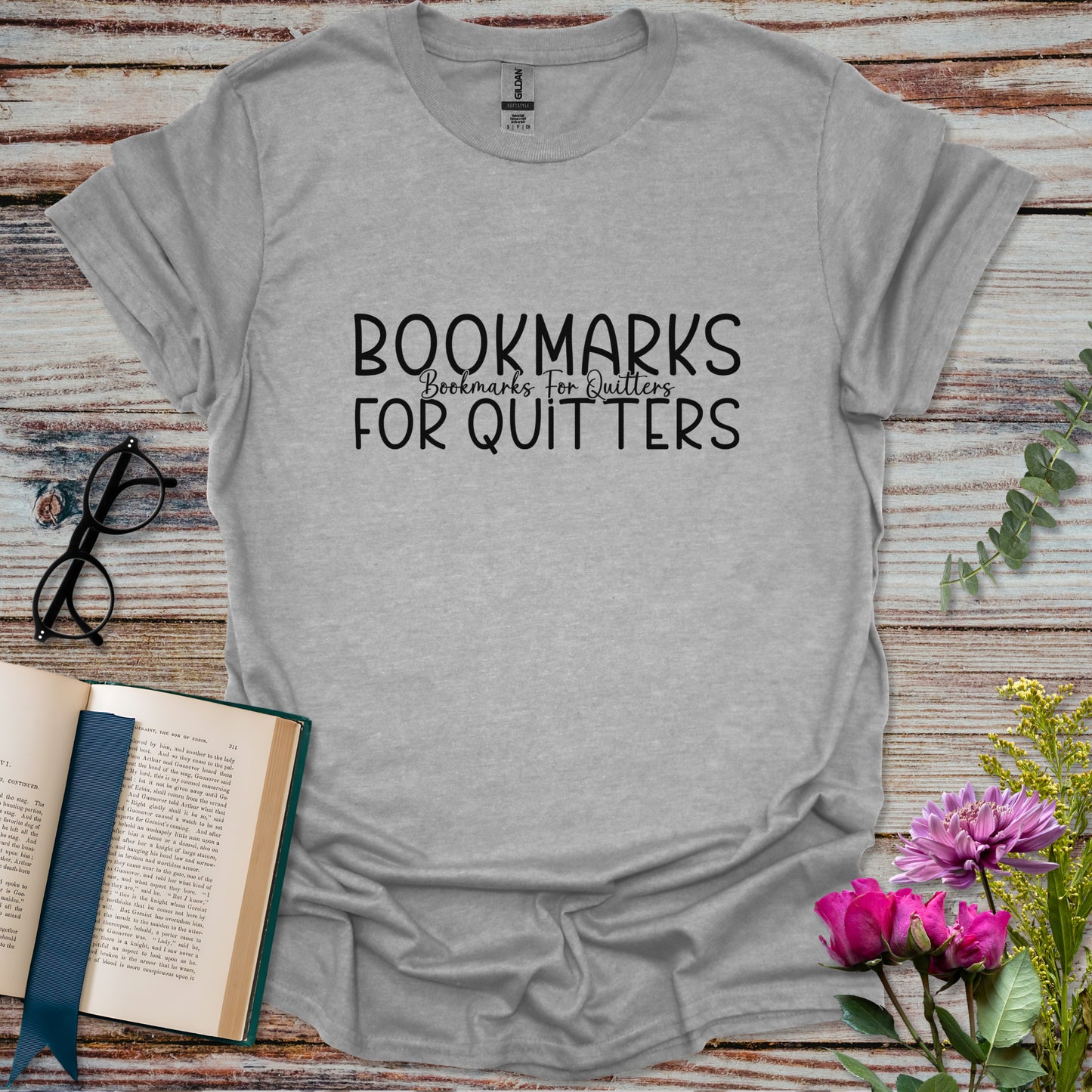 Bookmarks for Quitters - Minimalist T-shirt