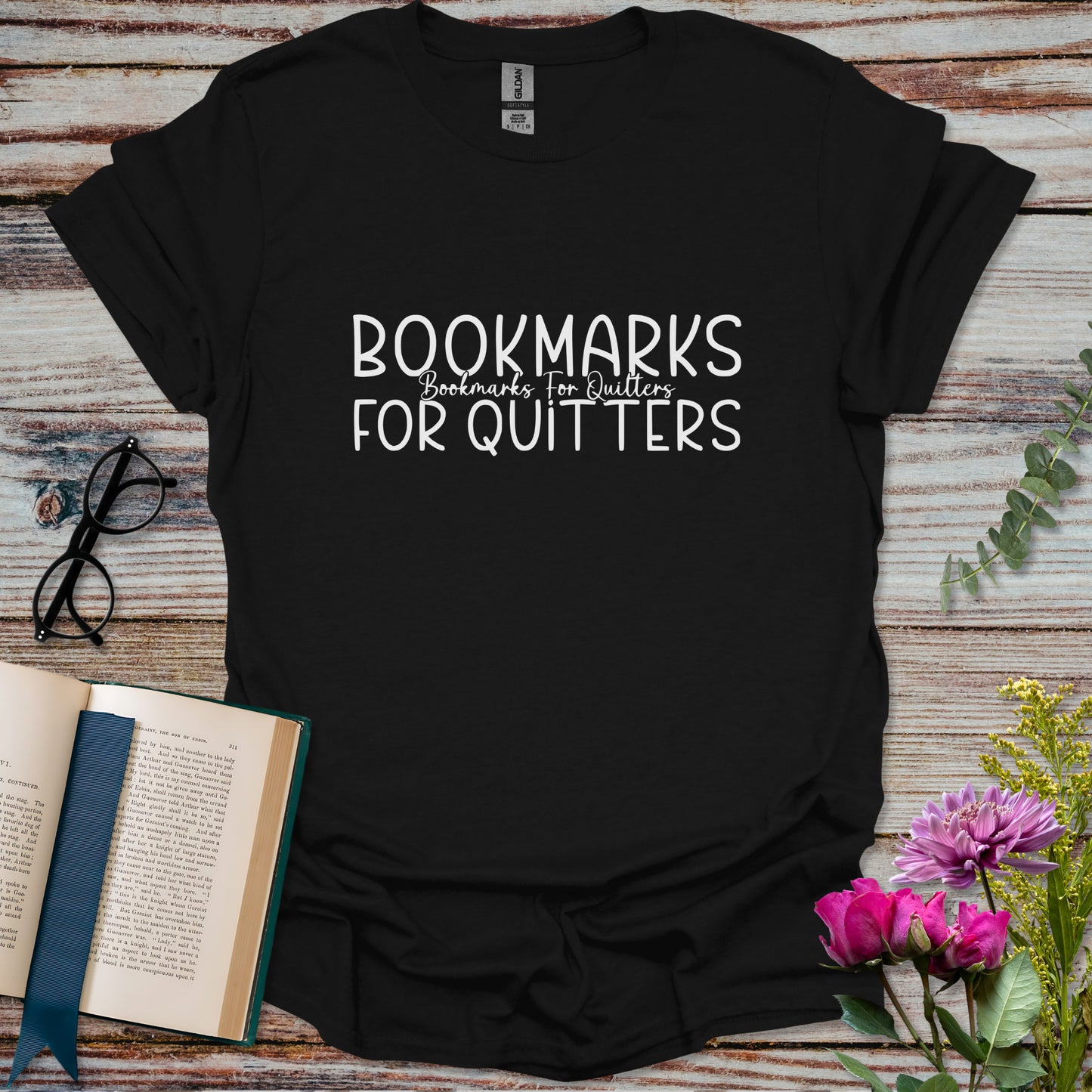 Bookmarks for Quitters - Minimalist T-shirt