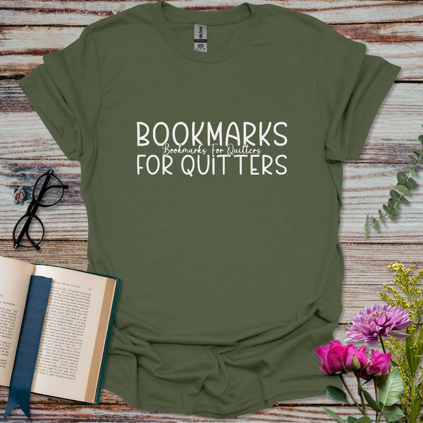 Bookmarks for Quitters - Minimalist T-shirt