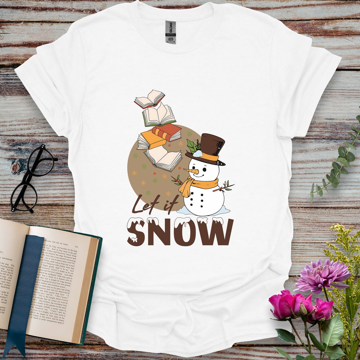 Let it Snow Book Lovers T-shirt