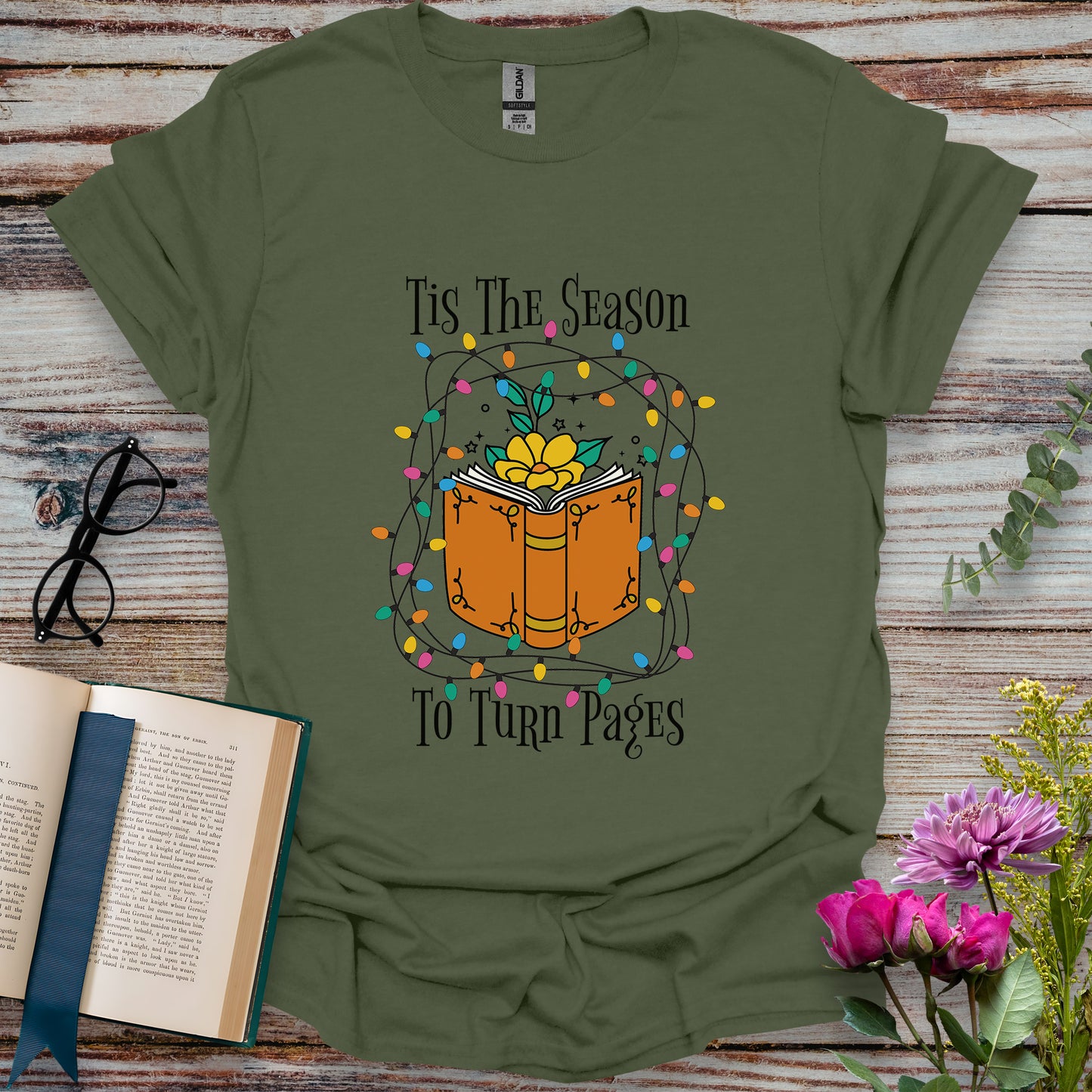 Tis the Season to Turn Pages T-shirt