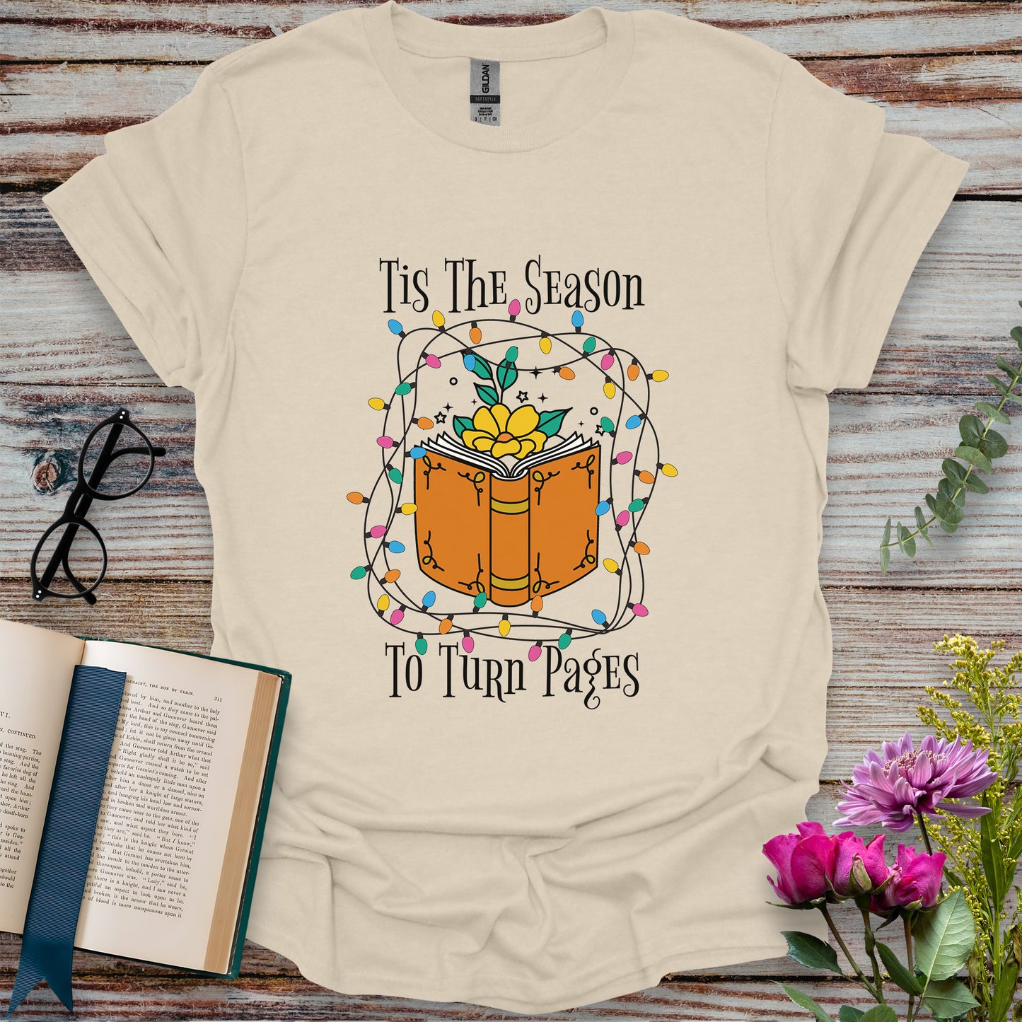 Tis the Season to Turn Pages T-shirt