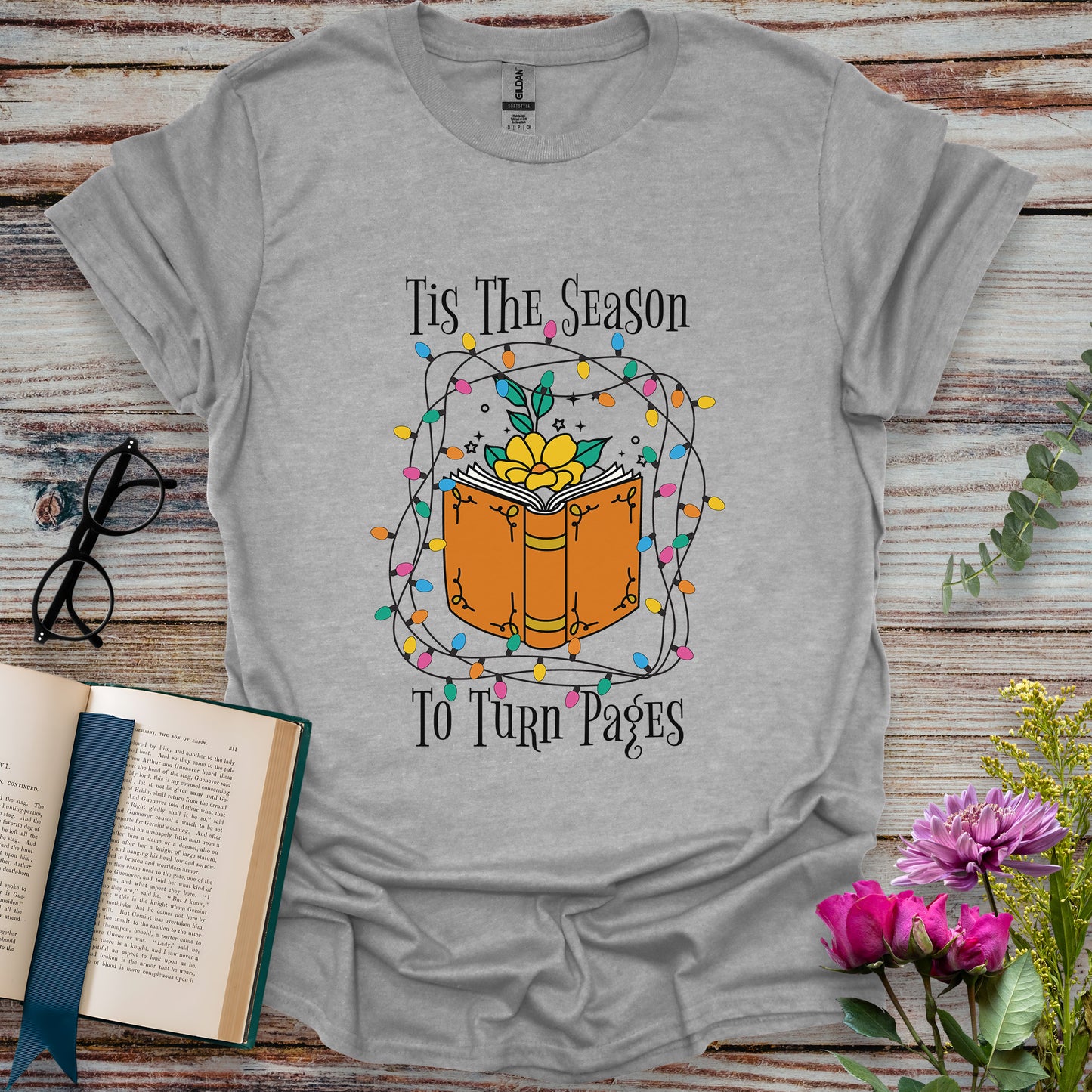 Tis the Season to Turn Pages T-shirt