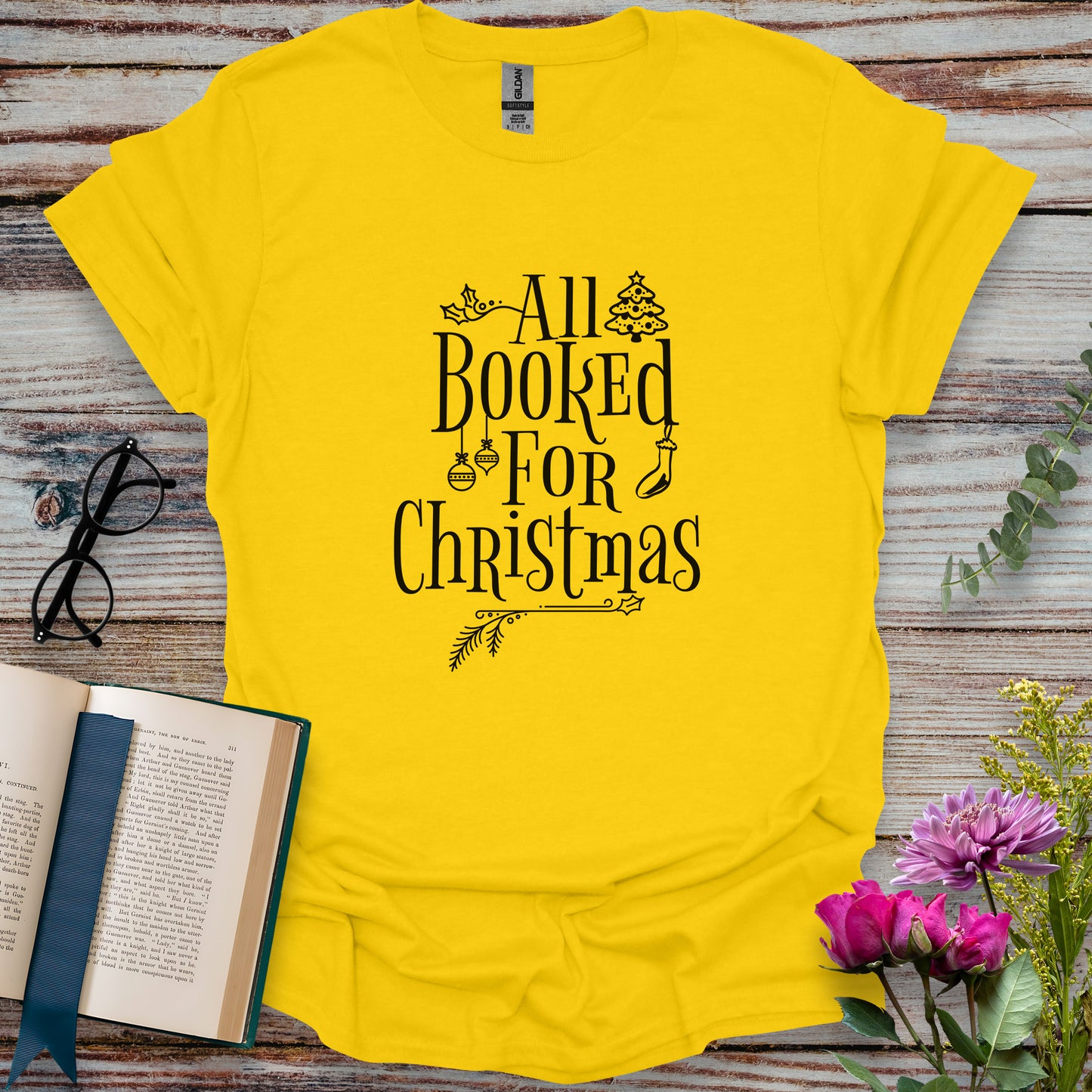 All Booked for Christmas T-shirt