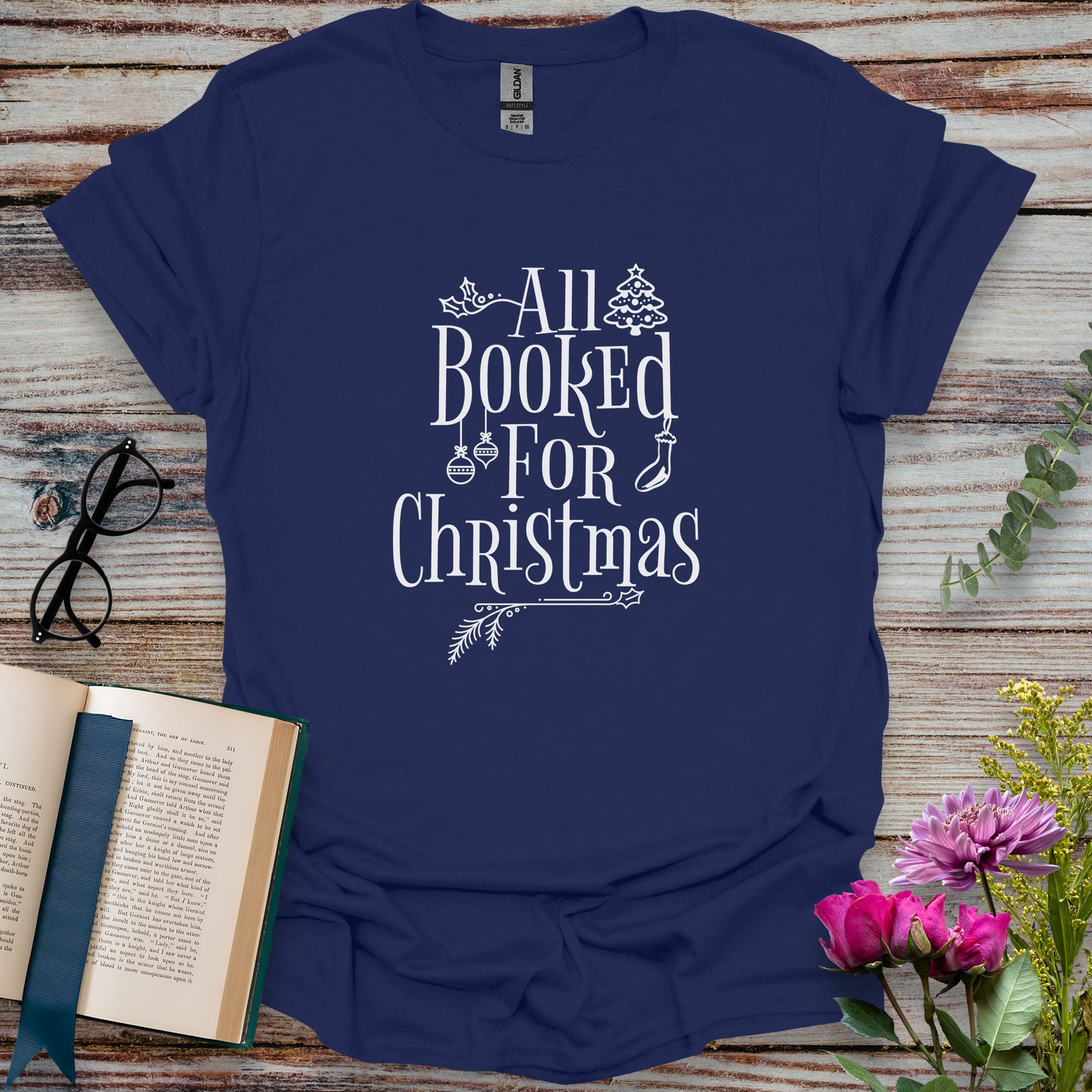 All Booked for Christmas T-shirt